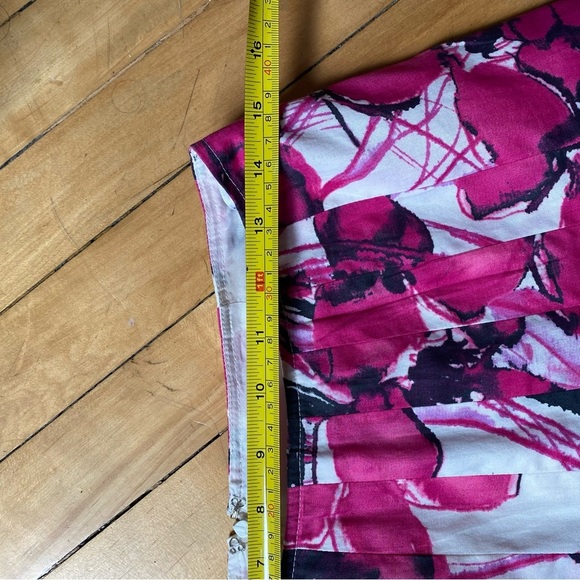 Lafayette 148 New York Pink Floral A-Line Skirt - Picture 4 of 6